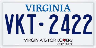 VA license plate VKT2422