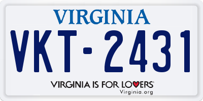 VA license plate VKT2431
