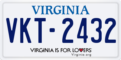 VA license plate VKT2432