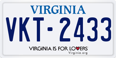 VA license plate VKT2433