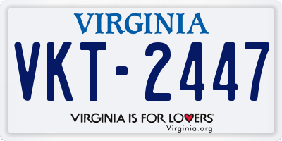 VA license plate VKT2447