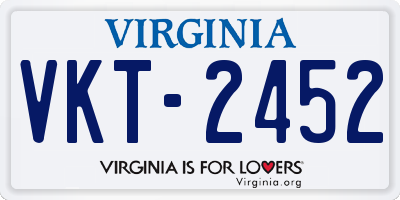 VA license plate VKT2452