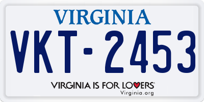 VA license plate VKT2453