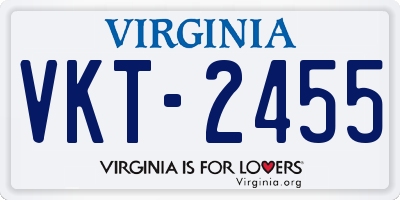 VA license plate VKT2455