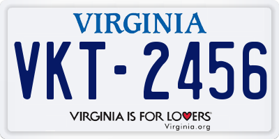 VA license plate VKT2456