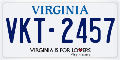 VA license plate VKT2457