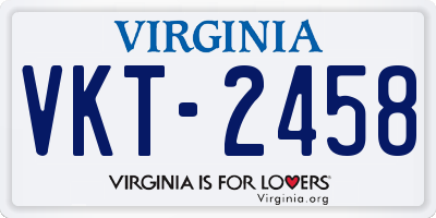 VA license plate VKT2458