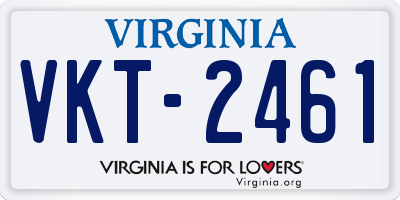 VA license plate VKT2461