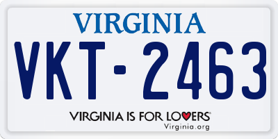 VA license plate VKT2463
