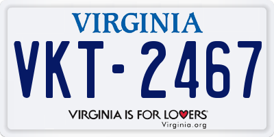 VA license plate VKT2467