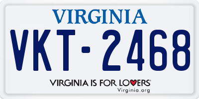 VA license plate VKT2468