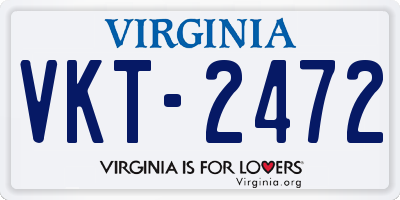 VA license plate VKT2472