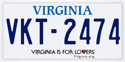 VA license plate VKT2474