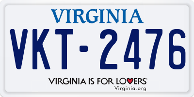 VA license plate VKT2476