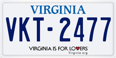 VA license plate VKT2477