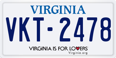 VA license plate VKT2478