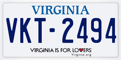 VA license plate VKT2494