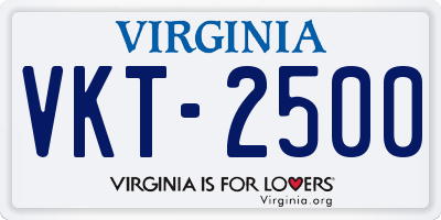 VA license plate VKT2500