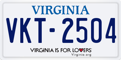 VA license plate VKT2504