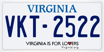 VA license plate VKT2522