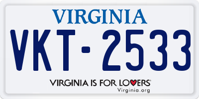 VA license plate VKT2533