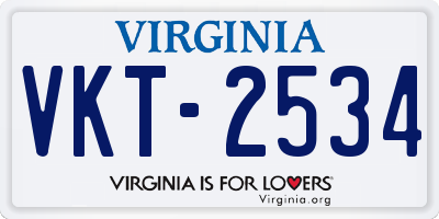 VA license plate VKT2534