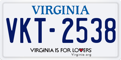 VA license plate VKT2538