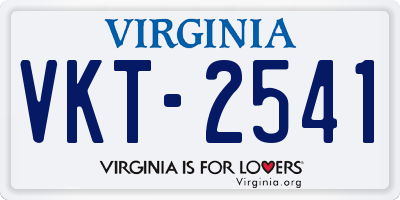 VA license plate VKT2541