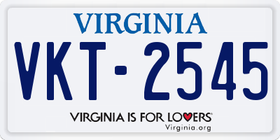 VA license plate VKT2545