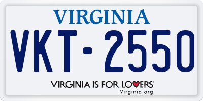 VA license plate VKT2550