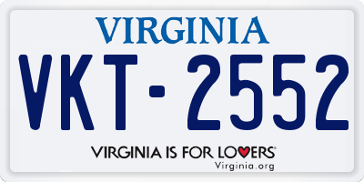 VA license plate VKT2552
