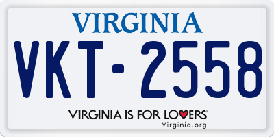 VA license plate VKT2558
