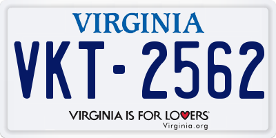 VA license plate VKT2562