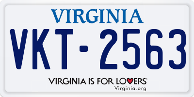 VA license plate VKT2563