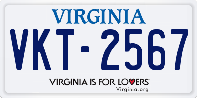 VA license plate VKT2567