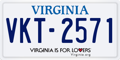 VA license plate VKT2571