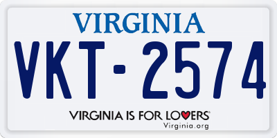 VA license plate VKT2574
