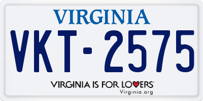 VA license plate VKT2575