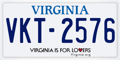 VA license plate VKT2576