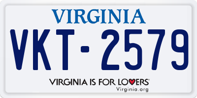 VA license plate VKT2579