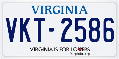 VA license plate VKT2586
