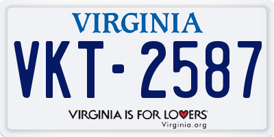 VA license plate VKT2587