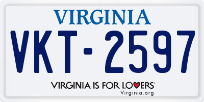 VA license plate VKT2597