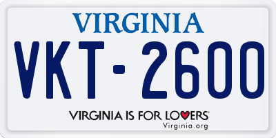 VA license plate VKT2600