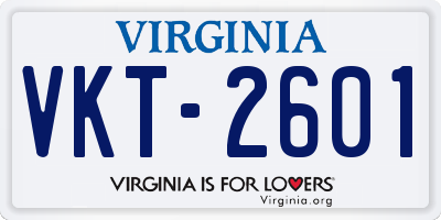 VA license plate VKT2601