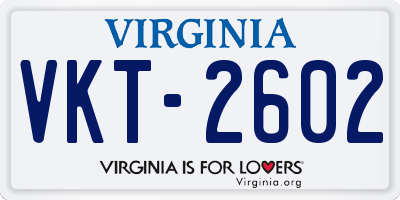 VA license plate VKT2602