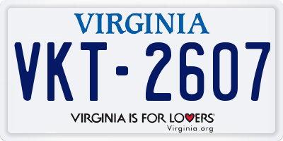 VA license plate VKT2607