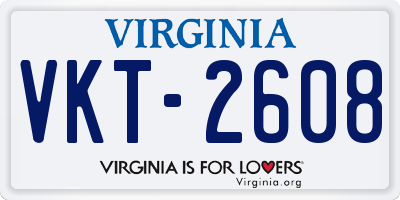 VA license plate VKT2608
