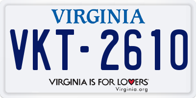 VA license plate VKT2610