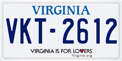 VA license plate VKT2612